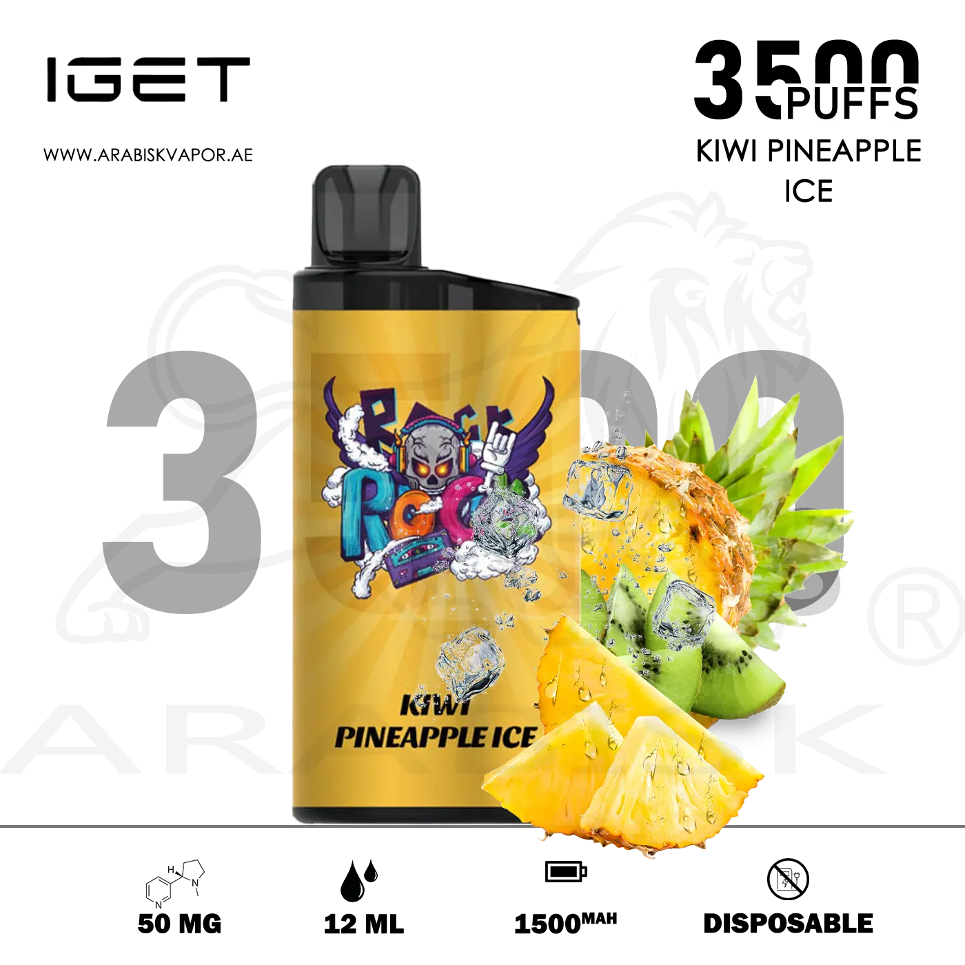 IGET Bar 3500 Puffs – Kiwi Pineapple Ice