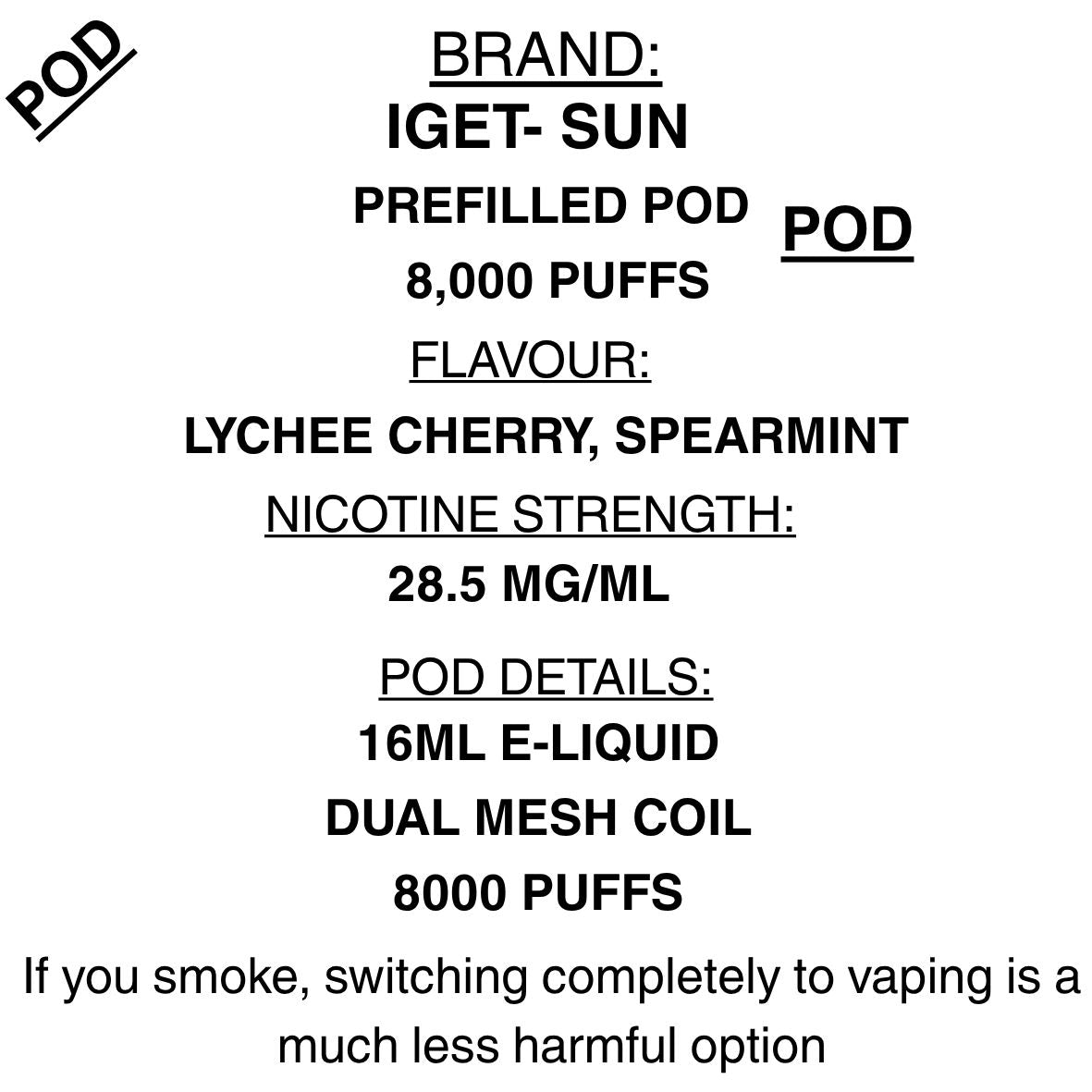 IGET Sun KP8000 8000 Puffs – Watermelon